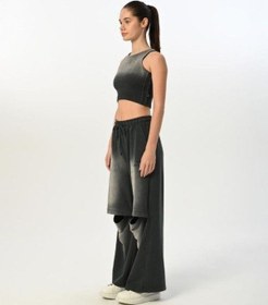 Resim Kız Çocuk Pamuklu Sıfır Kol Crop Bluz-15518 Füme 