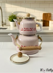 Resim Dolce Vita Emaye Çaydanlık Pembe 