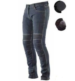 Resim MOTOANL Motosiklet Pantolonu Likralı Esnek Kumaş Korumalı Kevlar Kot Motor Pantolon Blue Jean 