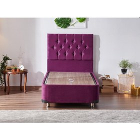 Resim Nironyatak Niron Violet Baza Ve Başlık Seti - 80X180 Cm Tek Kişilik Sandıklı 