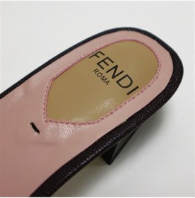 Resim Taş Detaylı Kadın Terlik Fendi 8r6507-86 Koyu Turkuaz 