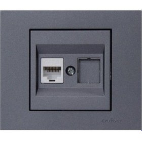 Resim Ovivo Grano Metalik Füme Rj11 Nümeris Telefon Prizi 