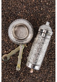 Resim Gaziantep Otantik Kahve Değirmeni Baharat Değirmeni Yük:18cm Eni:6,0cm Ağırlık:450gr Gümüş 