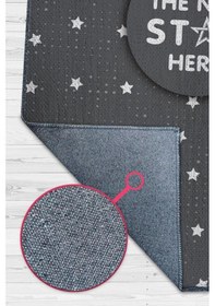Resim Homshtag Buranın Yeni Starı Gri Renk Çocuk Odası Halısı Minimal Çocuk Halısı Çok Renkli 