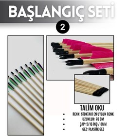Resim Geleneksel Okçuluk Başlangıç Seti - Elif Yay (Kaplamalı) + 5 Ok + Zihgir + Tirkeş 