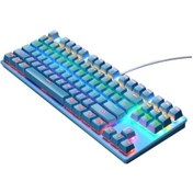 Resim Leaven K550 87 Tuşlu Yeşil Switch Kablolu RGB Mekanik Oyuncu Klavye 