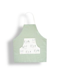 Resim Çeyizlik Hediyelik Baskılı Dekoratif Keten Peçeteli Mutfak Önlüğü Hrym-03yeşilç Yeşil 