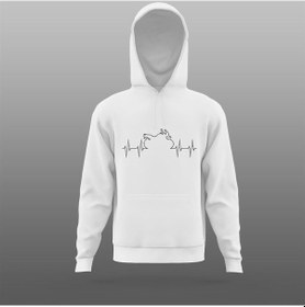 Resim Kalp Atışlı Motosiklet Beyaz Sweatshirt 