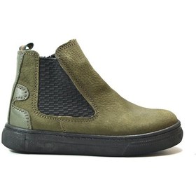 Resim Onlo Ayakkabı R.246-1 Deri Nubuk Haki Kürklü Erkek Çocuk Bot Haki 