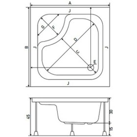 Resim Shower 90X90 Mına Kare Mini Küvet 