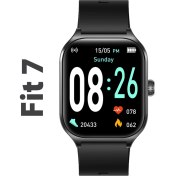 Resim Fit 7 Alüminyum Kasa Spor Silikon Kordon Akıllı Saat Siyah Akıllı Saat Logia
