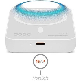 Resim Powerway 5.000mah Pd15w Magsafe Kablosuz Wireless Taşınabilir Şarj Cihazı Beyaz Powerbank Txm5 Beyaz 