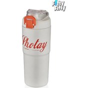 Resim Shotay 750 ml Tek Kapak Çift Kullanım Pipetli/rahat Içim Çelik Su Matarası 