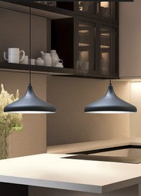 Resim Bamyum İkili Siyah İç Beyaz Sarkıt Lamba Yemek Masası Oturma Odası Mutfak Salon Otel Café 