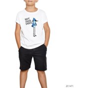 Resim Regular Show Not Cool Dude Beyaz Çocuk Tişört Siyah 