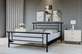 Resim ZAMBAK METAL KARYOLA, ÇİFT KİŞİLİK, SİYAH, 140X190 