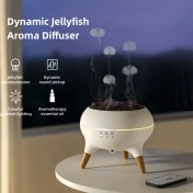 Resim 2025 Lüks Masaüstü Ultrasonik Aroma Difüzörü, Jöle Balığı Işık Gösterisi ile - Taşınabilir Nemlendirici, Dinamik Ses ve Renkli Gradyan Aydınlatma, Ev ve Ofis için İdeal, 300ml/saat Nemlendirme, 10-20 Kaplama, Avrupa Standart Fiş, 230V, 1L Kapasite, Ofis Nemlendirici | Modern Estetik | Ultrasonik Teknoloji, Ev Nemlendirici 