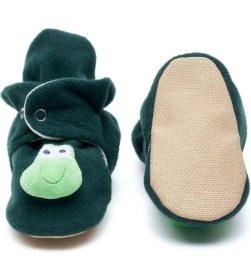 Resim First Step Kurbağa Kaydırmaz Tabanlı Pamuk Astarlı Çıtçıtlı Panduf 