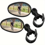 Resim 2 adet Bisiklet Arka Görüş Aynaları, Akrilik Kavisli Oval Bisiklet Aynaları, Dağ Bisikleti ve Yol Bisikleti için 360° Dönebilen Şok Geçirmez Direksiyon Montaj Aynaları, Ayarlanabilir, Evrensel Uygunluk, ABS Malzeme, Bisiklet Aksesuarı 