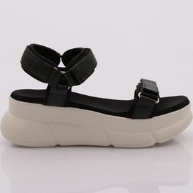 Resim Dgn 4945 Kadin Kalin Topuklu Sandalet 4945-2027-17019 Siyah 