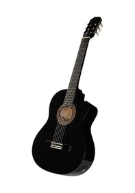 Resim Valencia Vc104tcebk Elektro Klasik Gitar Cutaway Siyah Kesik Kasa - Ekolayzırlı - Sap Çelikli 