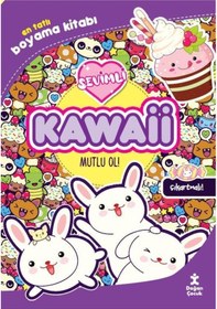 Resim Kawaii Mutlu Ol En Tatli Çikartmali Boyama Kitabi 