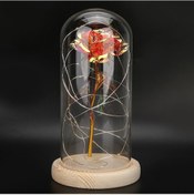 Resim Youmex Ahşap Tabanlı Led Gece Lambası, Pembe Gül Desenli, Islak Isı Işığı, Romantik Dekorasyon, Hediye Seçeneği Diğer 