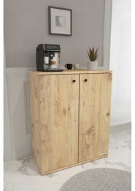 Resim Anna 2 Kapaklı Çok Amaçlı Dolap Dekoratif Kiler Dolabı Erzak Dolabı Atlantik Çam 