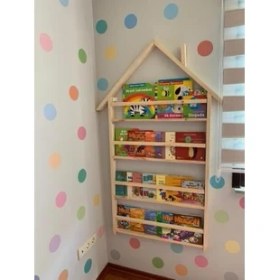 Resim Mrt Ahşap Montessori Çatılı Kitaplık 