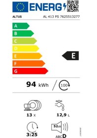 Resim Altus Al 413 Ps 3 Programlı Bulaşık Makinesi 