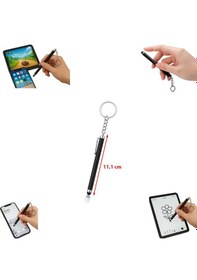 Resim Touchpen Kalem Anahtarlık Dokunmatik Uç Küçük Kalem Telefon Tablet Vb. Dokunmatik Ekran Kalemi Siyah 