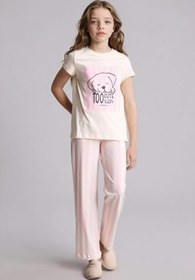 Resim DeFacto Kız Çocuk Pamuk Pijama Takımı 
