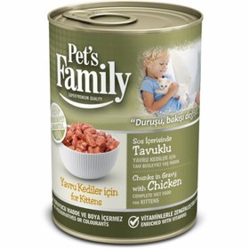 Resim Pets Family Konserve Yavru Kedi Tavuklu 400g 