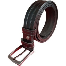 Resim Real Leather Erkek Kemer Desenli Siyah Hakiki Deri Vejetal Dana Derisi 3.5 CM Siyah 
