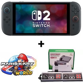 Resim Nintendo Switch 2 + Mario Kart™ World + Yues Retro Oyun Konsolu Üçü Bir Arada Bundle Paket 