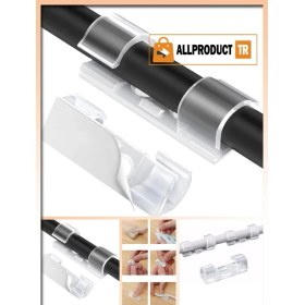 Resim MERİVİA All Product Kendinden Yapışkanlı Kablo Sabitleyici Klips Seti 160’lı – Şeffaf Kablo Düzenleyici, Toplayıcı, Her Yüzeye Uygun, Kolay Montaj 