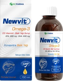 Resim Newvit 150 ml Omega-3 D3 Vitaminli Şurup 