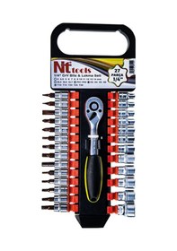 Resim NT Tools NCSET63 27 Parça 1/4" Altı Köşe CR-V Bits ve Lokma Seti 