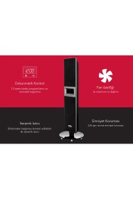 Resim Simfer Single X Karbon Serisi IP65 Suya-Toza Dayanıklı Siyah Uzaktan Kumandalı İç/Dış Mekan Isıtıcı 