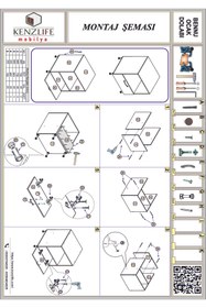Resim Kenzlife Ocak Dolabı Bennu Byz 85*70*60 Xlarge Kapaklı Hazır Mutfak Klasik Setüstü Ocak İçin Sabit Tabla 
