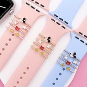 Resim Otorize edilmiş Disney Mickey Mouse saat dekorasyon halkası, Apple Watch silikon saat kayışı dekorasyon halkası 