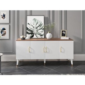 Resim Kznhome Yağmur Çok Amaçlı Modern Konsol - Cevizbeyaz Tamamı 1. Kalite Mdf 