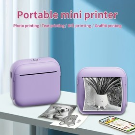 Resim Taşınabilir Mini Termal Yazıcı, Yüksek Çözünürlüklü Mini, Mürekkepsiz QR Kod ve Etiket Baskısı, Kablosuz Destekler, Şarj Edilebilir Pil, Etiketler, Günlükler, Çalışma Notları, Noel, Cadılar Bayramı ve Şükran Günü Hediyeleri için Kullanılır. 