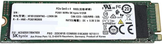 Resim SK Hynix BC901 512GB 2280 M.2 NVMe SSD 
