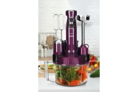 Resim Goldmaster Elenamax Mor 1000 Watt Hız Ayarlı %100 Bakır Motor 5 In 1 Mutfak Robotu Multi Blender Seti 