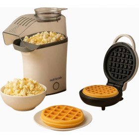 Resim Nutricook Popcorn Makinesi ve Waffle Makinesi Bej Set 