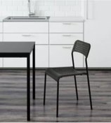 Resim IKEA 1 Adde Sandalye, Deco Life Metal Siyah Sandalye Garantisiz Kumaş yok 