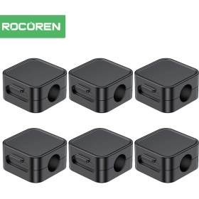 Resim Rocoren Manyetik Kablo Düzenleyici ve Tutucu Klips Seti Siyah 