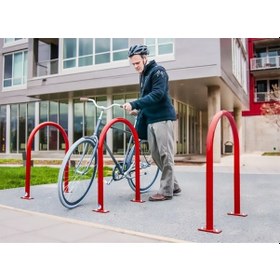 Resim Bisiklet Park Yeri Alanı Bisiklet Taşıyıcı Parkı Standı Ayağı Kırmızı 