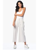 Resim Cotton Candy Belden Bağcıklı Cepli Culotte Pantolon - Ekru 
